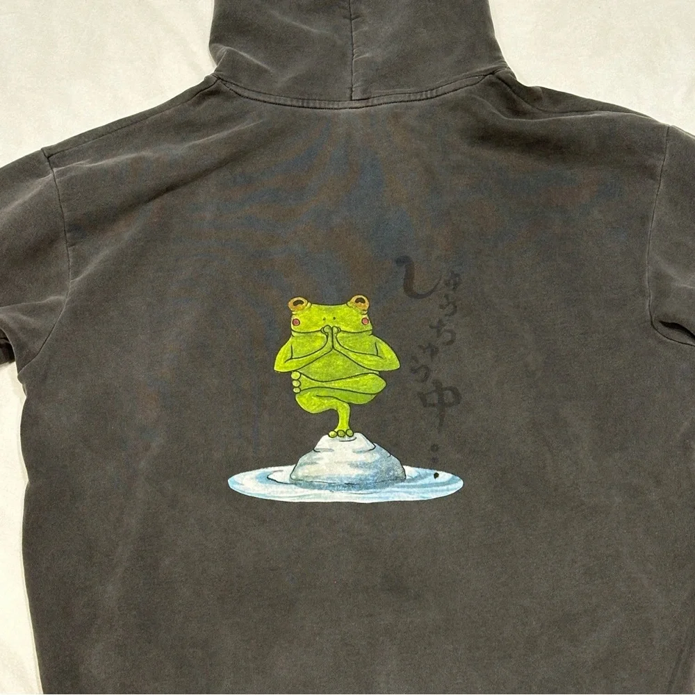 Umi Frog Sweatshirt Washed Black Size X-large